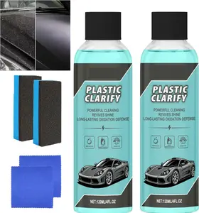 2PCS Plastic Clarify For Cars, Plastic Clarify, Waterless Spray Wax, All-In-One Detailer For Car Interiors & Exteriors, Plastic Rubber Leather Restorer For Cars 120 ML