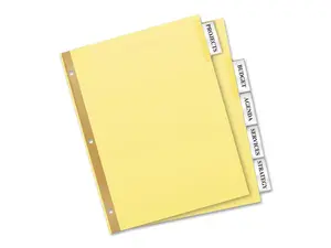 Avery 11113 Avery Worksaver Insertable Dividers Value Pack Print-on - 5 Tab(s)/Set, 24Sets / Box - Clear, Buff Tab