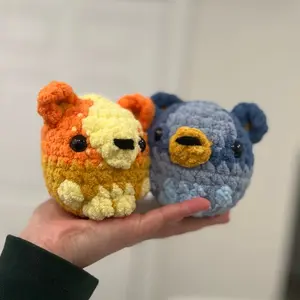 Hand crocheted chubby dogs