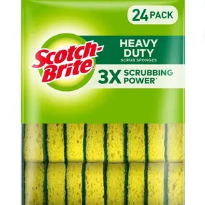 Heavy Duty Scrub Sponges, Individually Wrapped (24 Count) Yellow Heavy Duty Scrub Sponges, Individually Wrapped (24 Count) Yellow