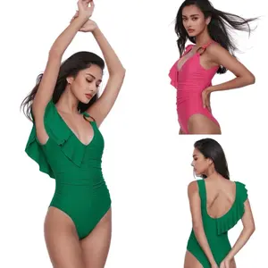 Cheiselle Ruffle Edge Body-Shaping & Tummy Control Swimsuit