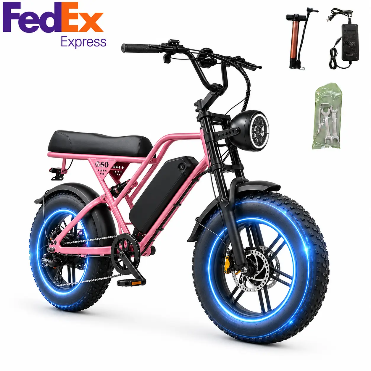 Retro Electric Bike for Adults, 1000W Rear Hub Motor, 48V 15Ah Battery, 20 MPH Top Speed, 16-Inch Tires, Front and Rear Suspension, 7-Speed Gears, Iron Frame, Pink Urban Commuter E-Bike to Dirt Bike Off-Road Fat