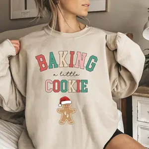 Baking a Little Cookie Pregnancy Announcement Sweatshirt, Cozy Holiday Maternity Wear Sweatshirt
