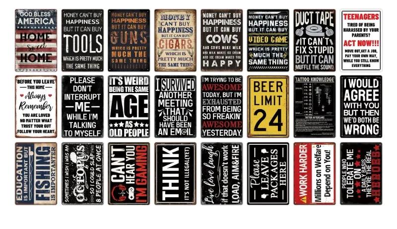 8x12inch Funny Sarcastic Vintage Metal Posters Tin Signs Decor Retro Plaque Metal Plate Home Wall Art Decor for Bar