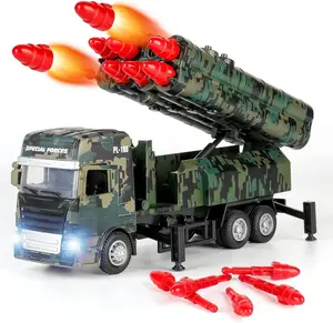 Army Toys for Boys Military Truck with 8 Launchable Missiles Light & Sound Die-cast Vehicle Gift for 3 4 5 6 Year Old Boys