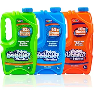 3 Packs 32 oz Bubble Concentrated Solution (up to 7.5 Gallon), Refill Solution for Bubble Machine, Wand, Blaster, Blower