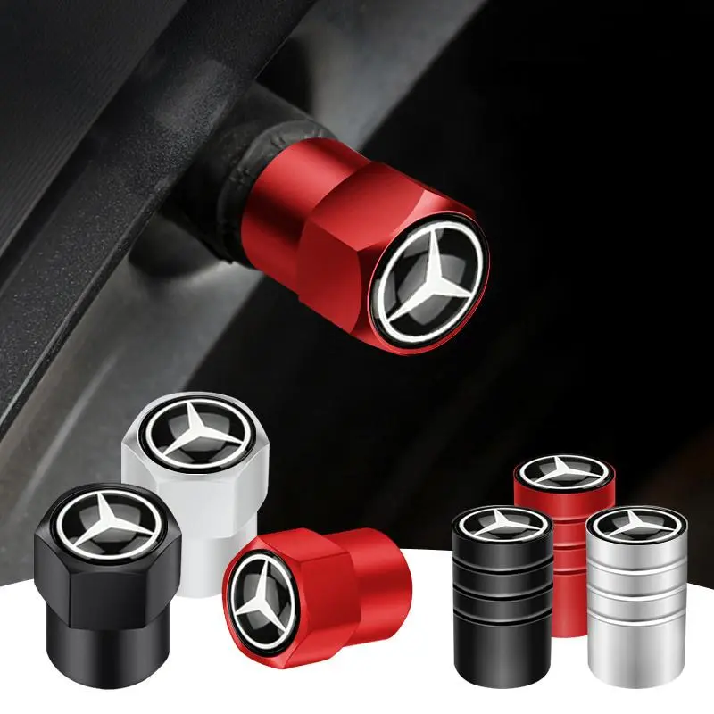 2026 New Car Tire Valve caps Emblem metal sticker For Mercedes Benz W203 W204 W168 GLC GLE CLA accessories Interior Mouldings YZQMM-BENC