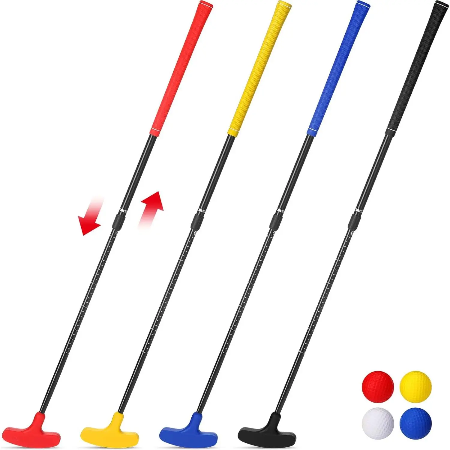 4 Pack Golf Putters for Men and Women Two Way Mini Golf Putter with 4 Balls Adjustable Length  Putter Bulk Right or Left Handed Golfers for  Teenager Junior