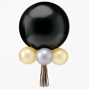 Luxe Black & Gold Balloon Chandelier Kit - 16x26 Inches