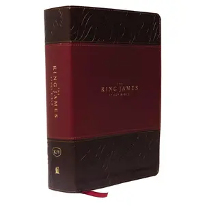 The King James Study Bible, Imitation Leather, Burgundy, Full-Color Edition -- Thomas Nelson - Bible