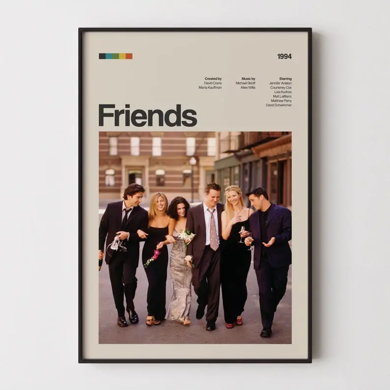 Friends Poster, Friends Tv Series Print, Friends Wall Art, Tv Series Poster, Friends Poster Print
