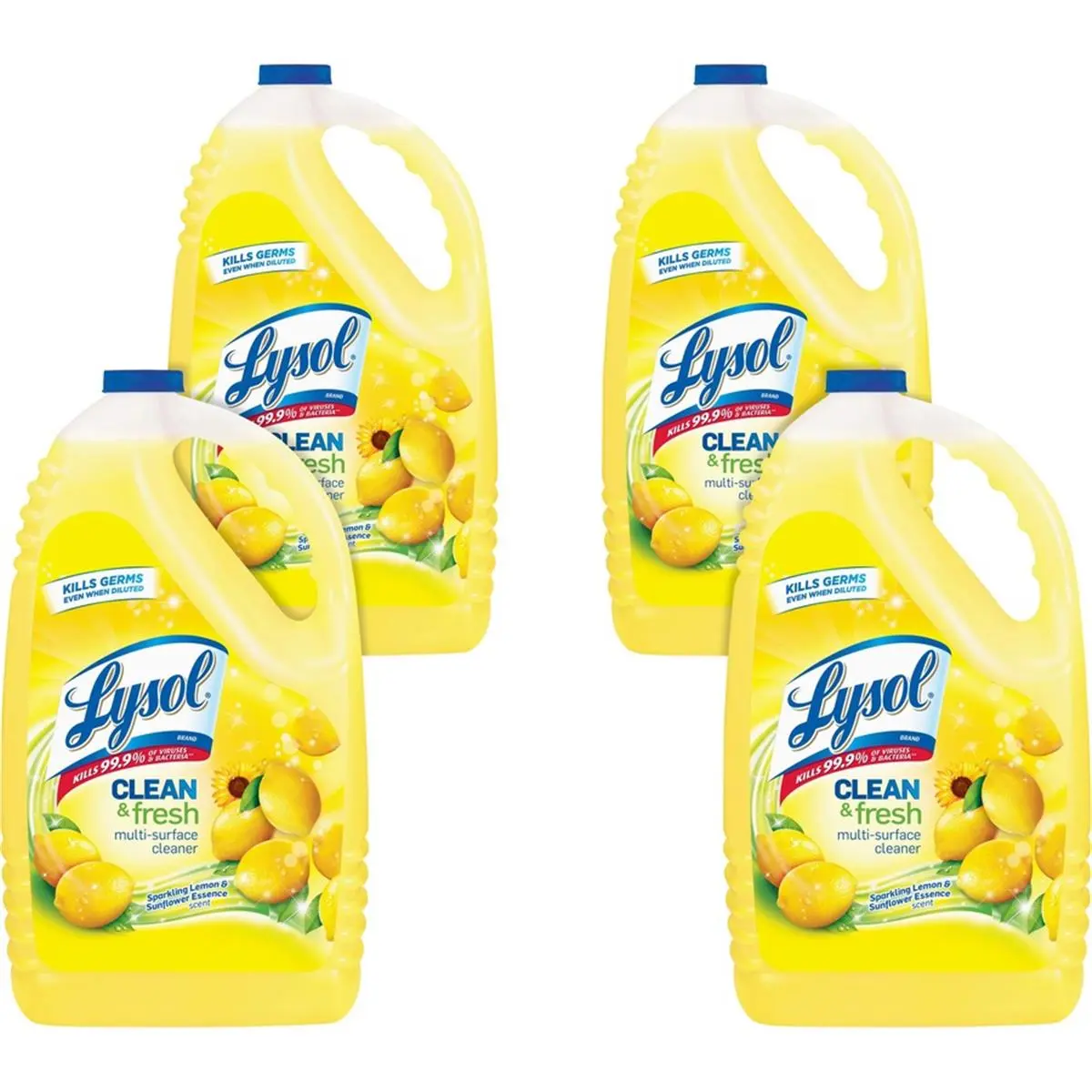 212 MAIN Lysol RAC77617CT Clean & Fresh Lemon Concentrate Surface Cleaner, 144 fl oz, Kills Germs - Case of 4, Household Cleaning