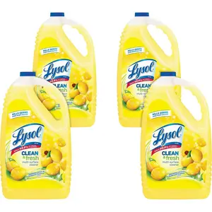 Lysol RAC77617CT 144 oz Clean & Fresh Lemon Cleaner, Yellow - Case of 4