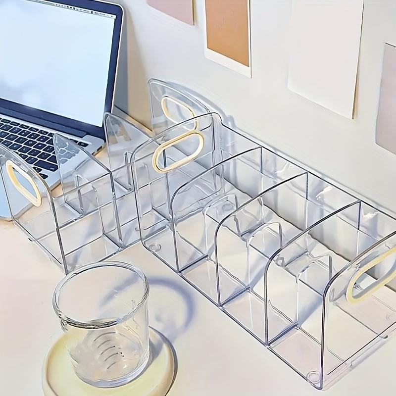 Desk Bookshelf, 1 Count Desktop Transparent Storage Box, Workstation Organizing Books and Files Storage Rack, Desk Organizer Tidy for Home Office