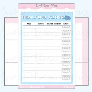 Library Book Tracker Large Functional Vinyl Planner Sticker | Fnc 264