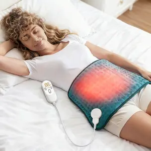 Electric Heating Pad for Cramps Pain Relief with 6 Heat Settings, 4 Timer Auto-off, 12" x 24", Gifts for Back/Shoulder/Abdomen, Moist/Dry Option