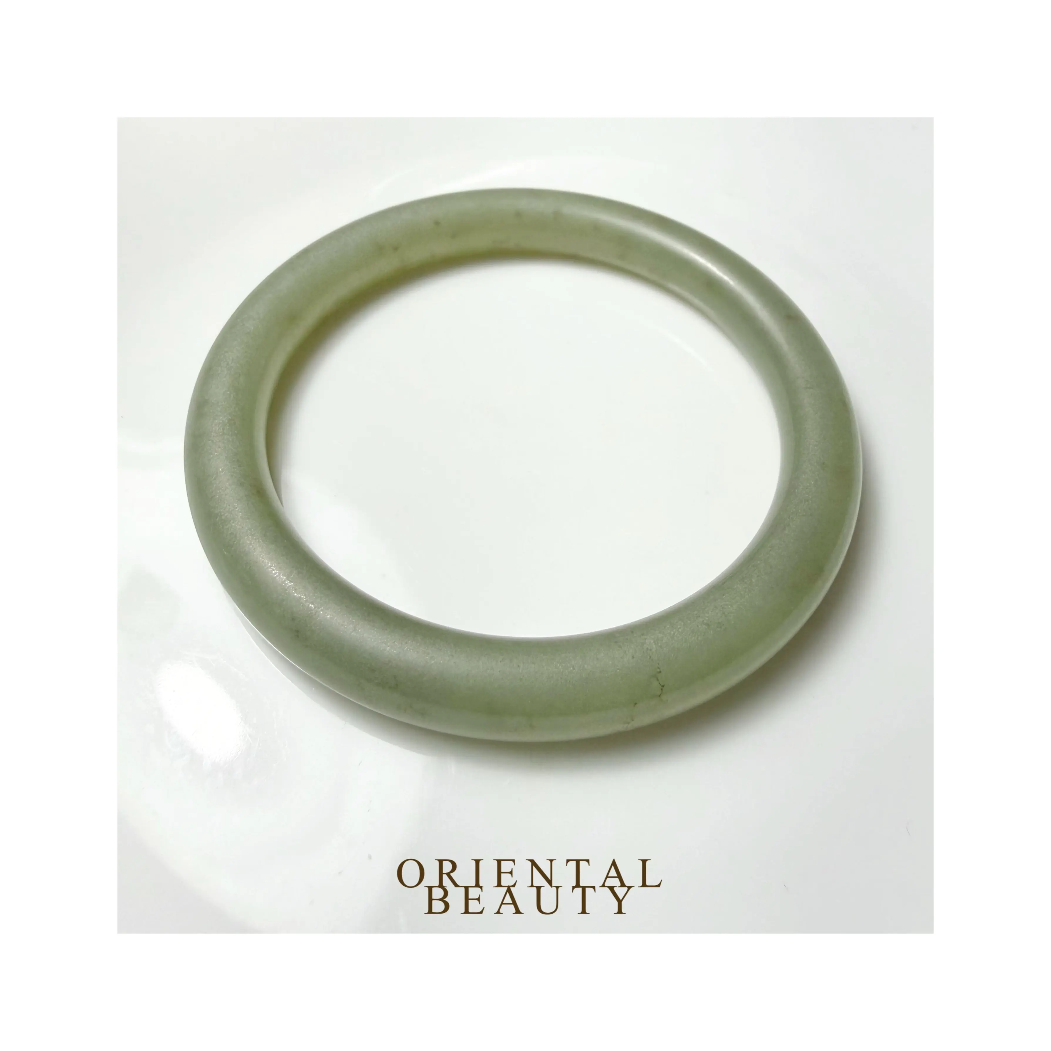 Certified Genuine Water Green Hetian Jade nephrite jade Bracelet bangle - 51mm inner diameter
