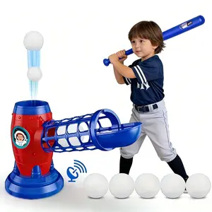 Fully automatic baseball machine, outdoor T-ball sports toy, automatic pitching, includes 10 balls, suitable for indoor and outdoor training | suitable for ages 3 and up | perfect children's gift
