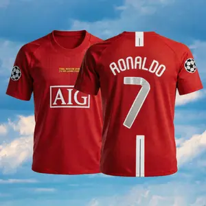 C.Ronaldo 2007 2008 Retro Home Red Away Black No.7 Short-Sleeved Long-Sleeved Soccer Football Shirt
