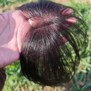 Women's Natural Look Hair Top - Invisible Forehead Wig, Seamless Fusion, Straight Black Hair Extension, Suitable for Everyday Style, Hair Accessories