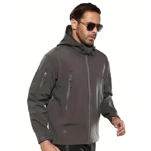 Men's Thick and Warm Winter Hooded Coats, Outdoor Jackets, Tactical Rainproof and Windproof Cap-Style Coats, and Multi-Pocket Clothing, Suitable for Wearing in Autumn and Winter Seasons. Long Sleeve Stylish