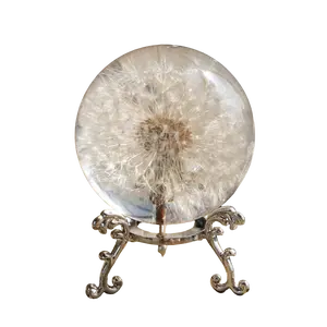 Real Dandelion Resin Paperweight 60mm, Crystal Clear Wish Ball Decor, Unique Desk & Home Decoration, Meaningful Gift for Birthday, Wedding, Graduation, Memorial Keepsake