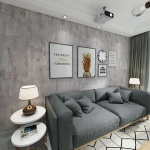 Grey Lime Wash Wallpaper 15.7"x236" Cement Wallpaper Peel and Stick Concrete Contact Paper Waterproof Removable Self Industrial wallpaper for Bedroom Living Room