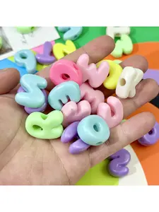 500g Approximately 175 Pieces Fun Colorful 3D Letter Beads, Unique A-Z Alphabet Acrylic Beads, 6mm Large Hole English Letter Beads, Loose Beads for DIY Necklaces, Bracelets & Phone Charms, Jewelry Making Supplies
