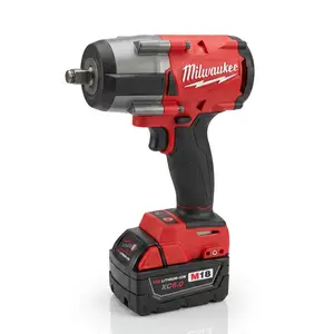 Milwaukee M18 FMTIWF12 Compact Impact Wrench - 738 ft-lbs (1000 Nm) Torque, 2-Speed Transmission, 4-Mode Control, 19.3cm Short Body, Battery & Charger Included - For M24 High-Strength Bolts, Mechanics, DIY, Spiral Tool Torque Wrench High-Torque garage