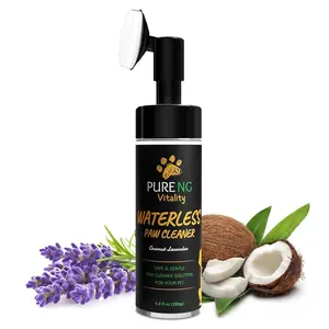 Waterless Dog Paw Cleaner - No Rinse Foam Cleanser, Dog Paw Protector with Coconut and Lavender Scent, Pet Paw Cleaner for Dogs, Dog Paw Brush Scrubber to Clean Paws, Suitable for all Pets