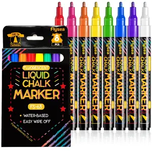 12/8 Colors Liquid Chalk Markers for Blackboards, 1.0mm Bold Color Dry Erase Marker Pens, Vibrant Erasable Whiteboard Markers, Art Markers, Washable Markers