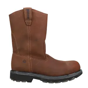 Wolverine Mens Wellington 10 Inch Slip Resistant Steel Toe  Casual Boots Mid Calf - Brown