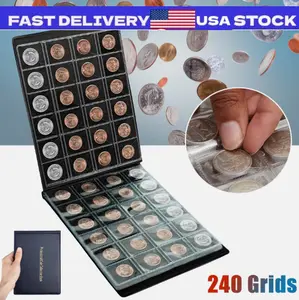 Coin Storage Book Collection, 240 Pockets Album Folder Holder for Penny Quarters