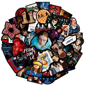 50 PCS Stranger Things Style Waterproof Stickers, American Drama Themed Decor for Laptop & Journal