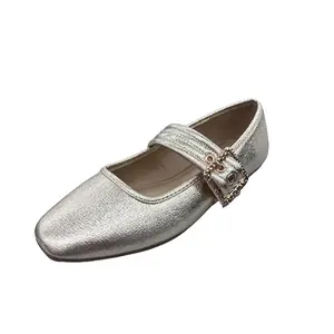 WOMENS BUCKLE SQUARE TOE FLAT  SPARROW-S Girl Footwear Stylish