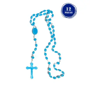 Plastic beads and cord rosary - 12 Pieces