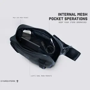 Gymreapers Gravestone Crossbody Bag Adjustable 41 Inch Strap with Hidden Quick-Access Pocket, Water Repellent Fabric, D-Ring Attachment, Unisex Gymreapers Gravestone Crossbody Bag Adjustable 41 Inch Strap with Hidden Quick-Access Pocket, Water Repellent Fabric, D-Ring Attachment, Unisex