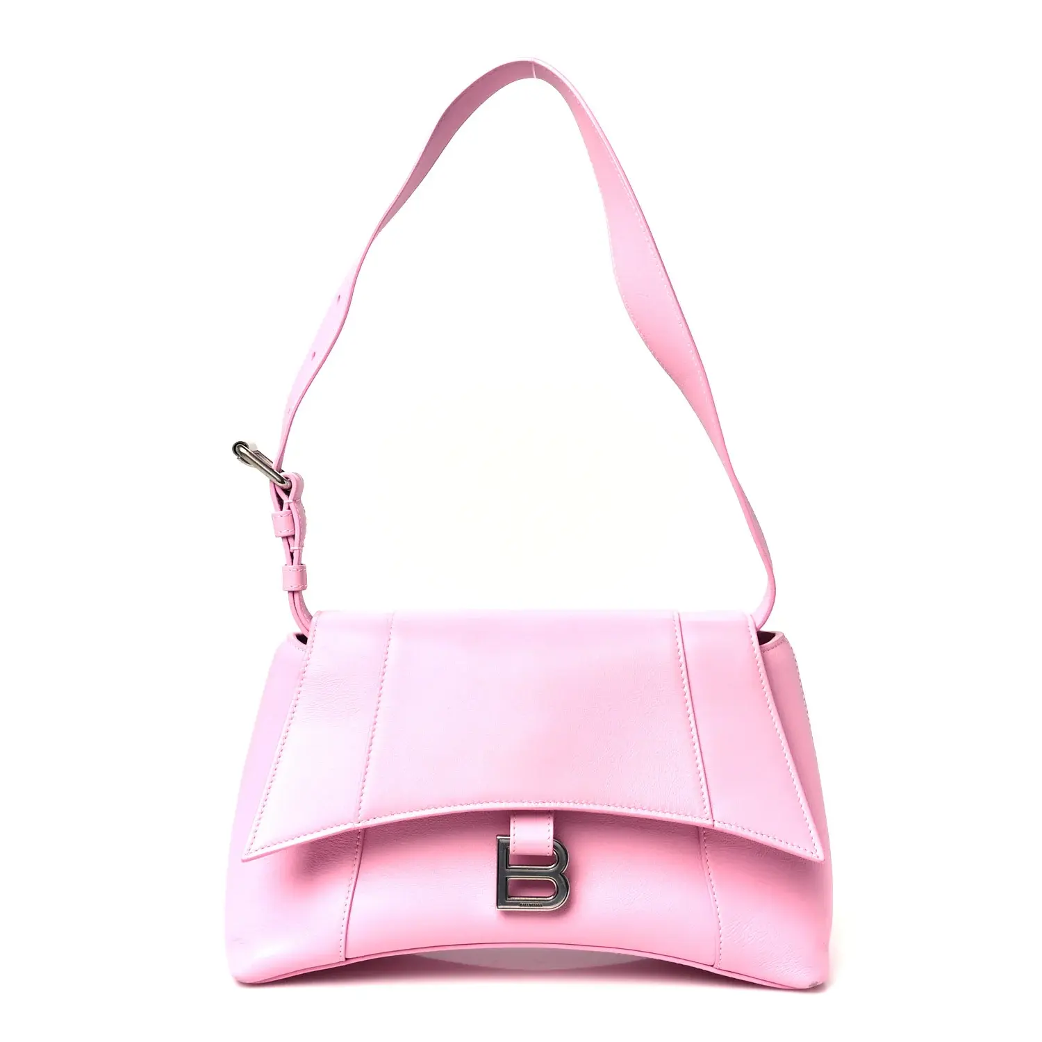 Pre-owned Balenciaga Leather Shoulder Bags Semi Shiny Smooth Calfskin Small Downtown Shoulder Bag Candy Pink