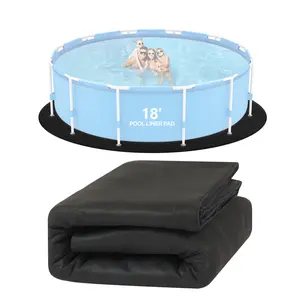 VINGLI 12/15/18 FT Round Pool Liner Pad for Above Ground Swimming Pools, Extra Thick Swimming Pool Liner, Prevent Punctures, Weed Barrier, Black