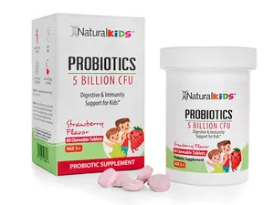 NaturalKids PROBIOTICS Chewable Tablets 5 Billion CFUs per Serving | Chewable Probiotics Tablets 60 Chewable Tablets | Strawberry Flavor NaturalKids PROBIOTICS Chewable Tablets 5 Billion CFUs per Serving | Chewable Probiotics Tablets 60 Chewable Tablets | Strawberry Flavor