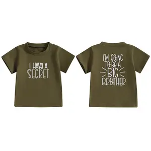 Kids Little Boy I Have a Secret Shirt Funny Letter Print Tops Summer Blouses Clothes Outfits Gift for Big Bro,Big Brother