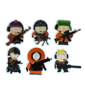 Tactical Southpark Sticker Pack Featuring Iconic Characters with Guns and Headsets for Fans
