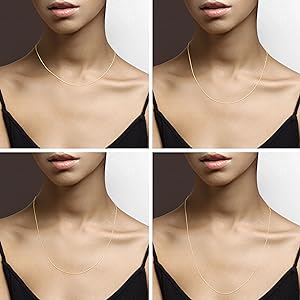 925 Sterling Silver, 18K Gold Plated 925 Sterling Silver 1.3mm Adjustable Diamond Cut Thin Bolo Cable Chain Necklace for Women, Slider Chain 14-24 Inch