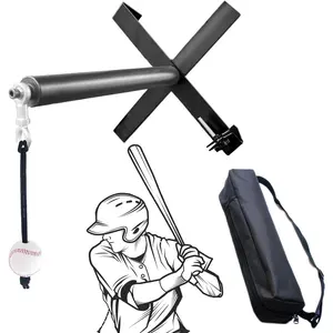 Portable Baseball/Softball Swing Trainer with The Tethered Ball, Hit Away Baseball Swing Trainer System, Easy Setup On Fence Hitting/Batting Trainer with Auto Reset.
