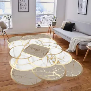 Marble Pattern Rectangle Floor Mat, 1 Count Non-slip Washable Soft Floor Carpet, Decorative Area Rug for Home Living Room Bedroom, Home Decor Rugs
