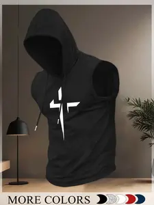 Red Blaze Cross Totem Sleeveless Hoodie | Bold Identity Vibe 🔴✝️💥”