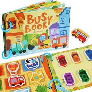 Montessori-Inspired Sensory Activity Books, Interactive Learning Board Book, Learning Tools for Preschoolers, Abcs, Numbers, Vehicles, Kids Activity Book, Tracing Preschool Books