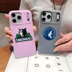 Teams M-Minnesota Timberwolves Phone Case For iPhone 17-11 Pro Max Plus, Jelly Clear Case Soft TPU Bumper, Shockproof Scratch-Resistant Durable, Ultra-Thin Precise Fit, Anti-Yellowing Crystal Back, Gift Men Women