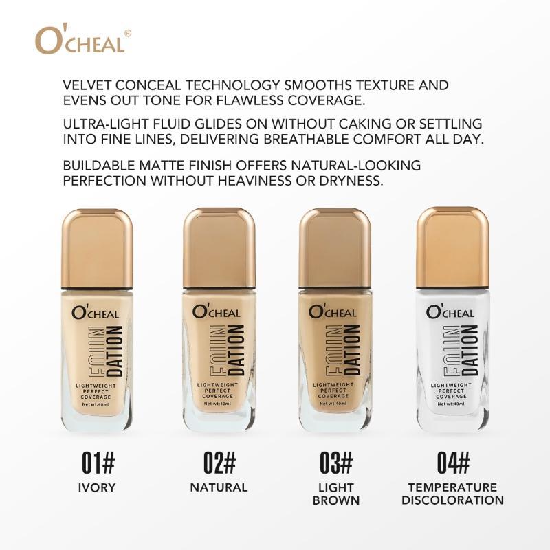 4 Shades High Coverage Foundation Concealer, Lightweight Flawless Finish Concealer Pen for Acne Scars & Dark Circles, Long-Lasting Makeup Base Cosmetic