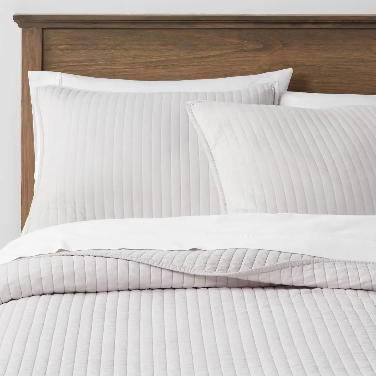 Threshold Washed Cotton Sateen Quilt Sham Standard - Light Gray